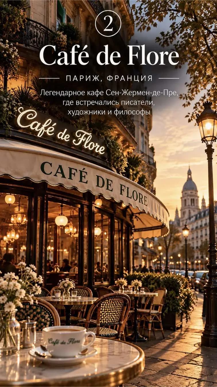 Слайд атласа: Café de Flore, Париж, Франция.
