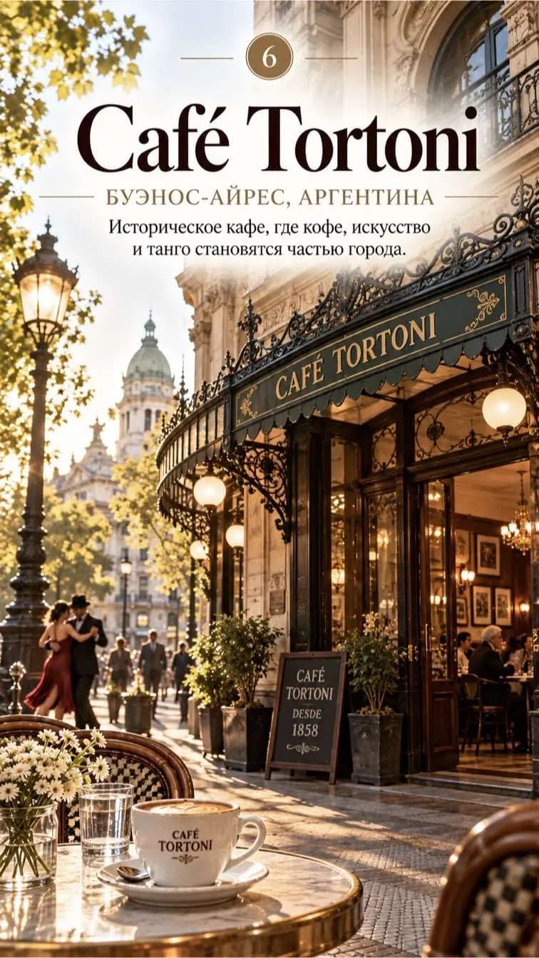 Слайд атласа: Café Tortoni, Буэнос-Айрес, Аргентина.
