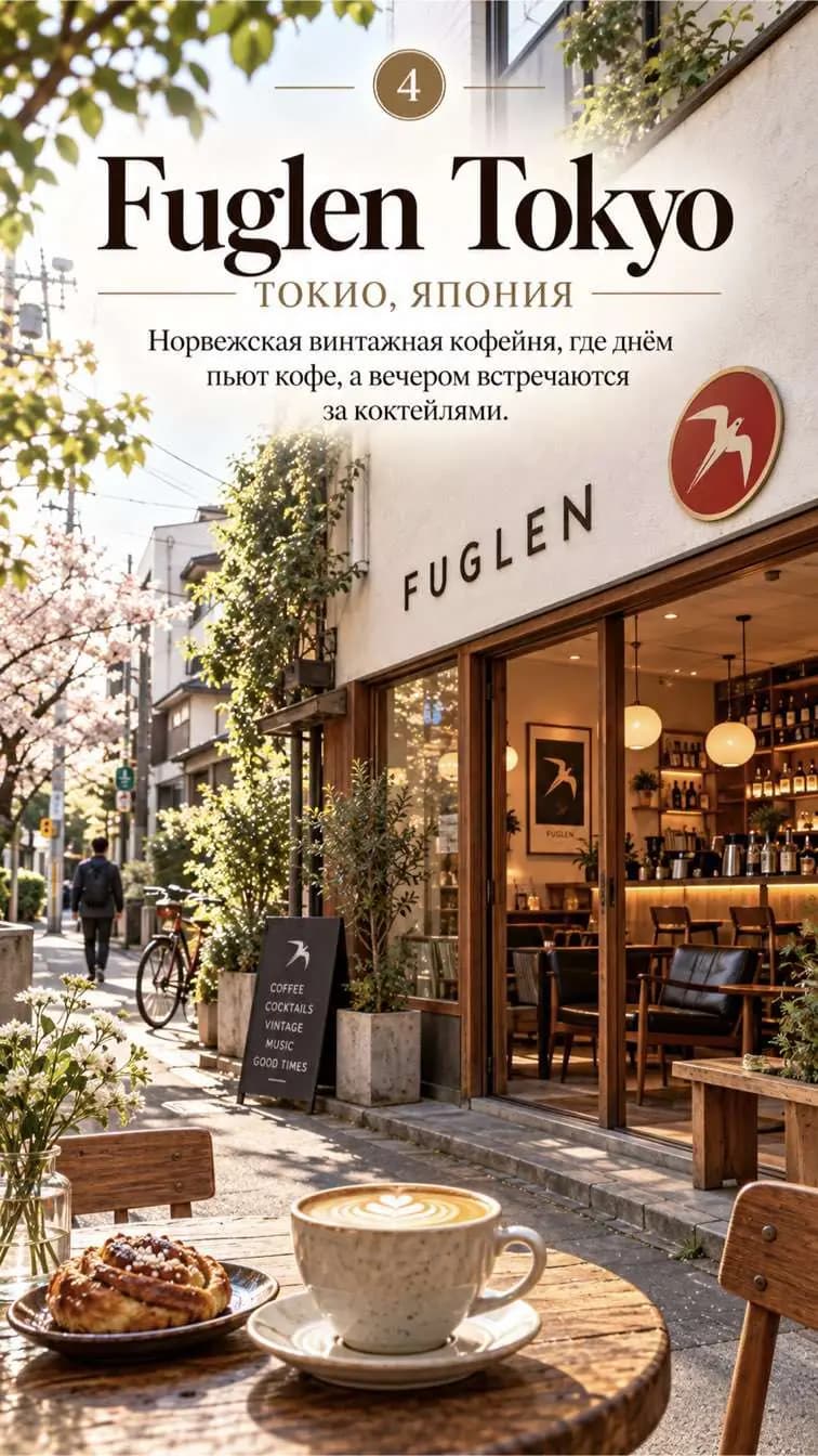 Слайд атласа: Fuglen Tokyo, Токио, Япония.