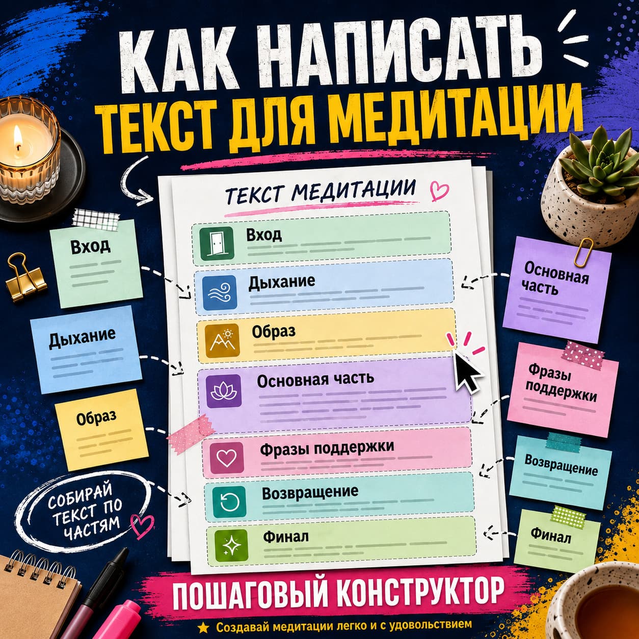 Как написать текст для медитации: пошаговый конструктор