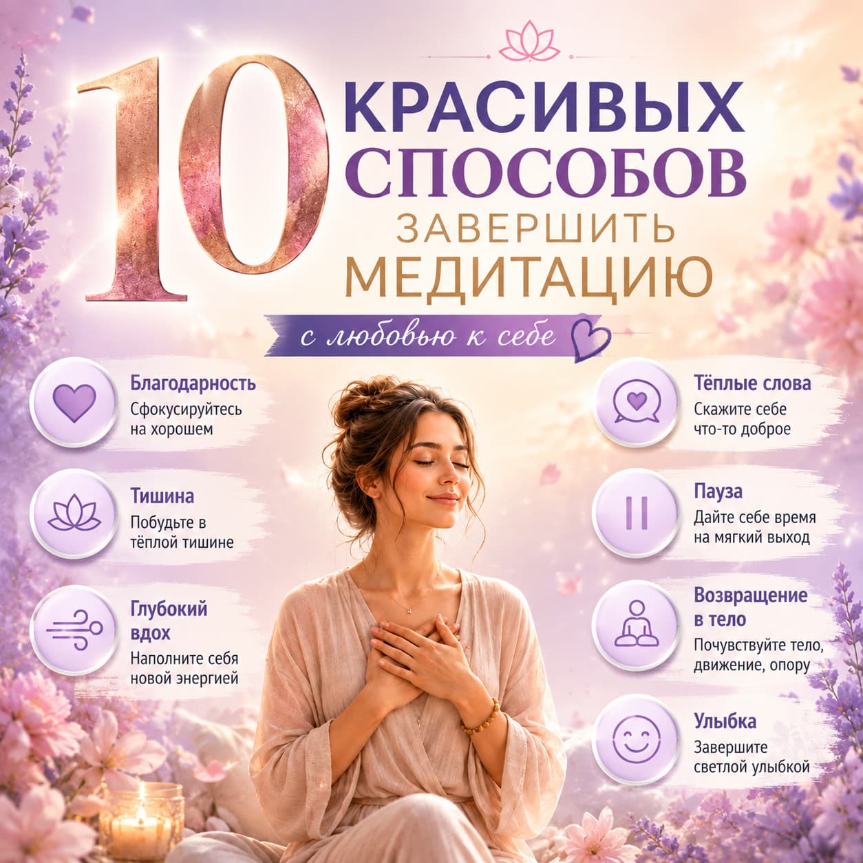 10 красивых способов завершить медитацию