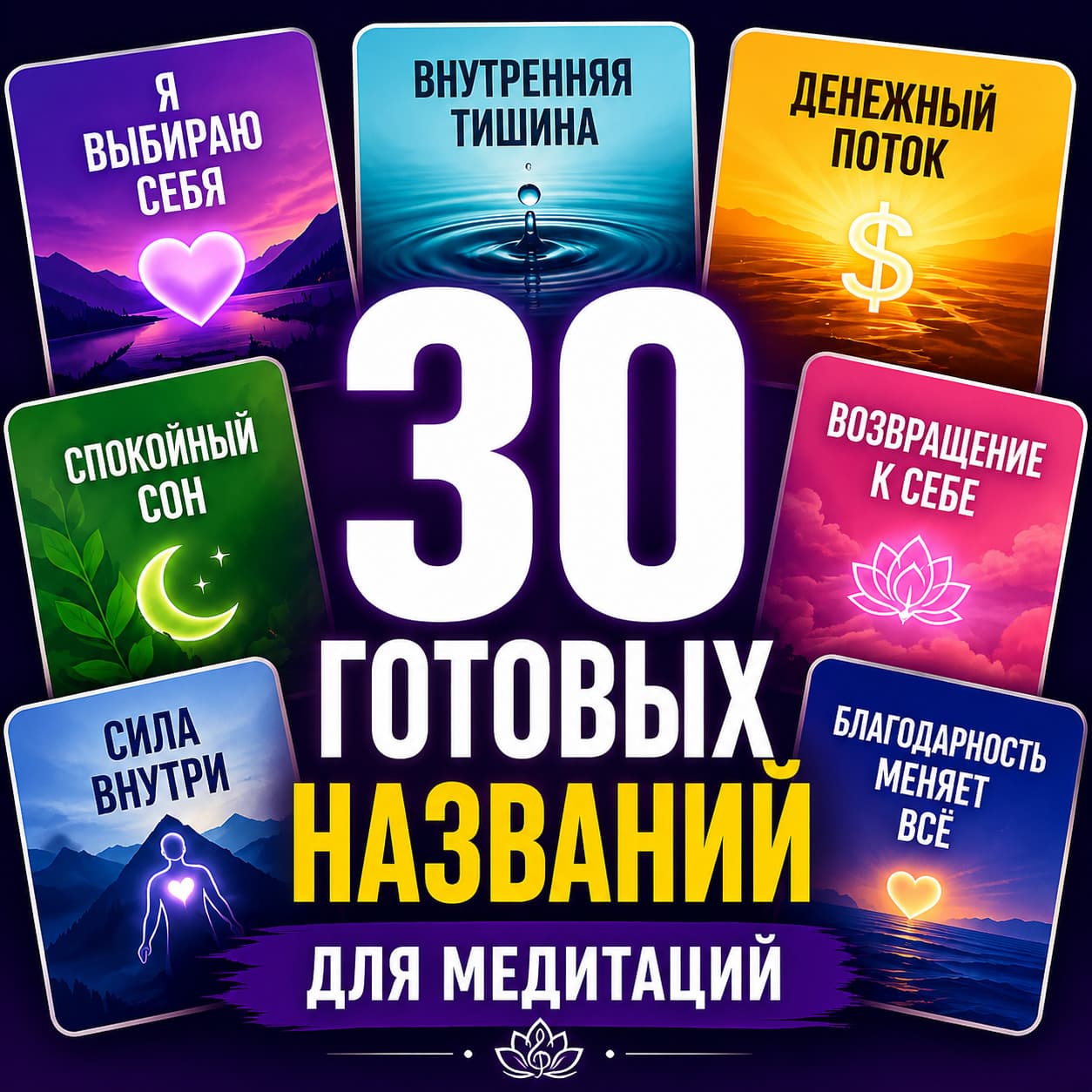 30 готовых названий для медитаций