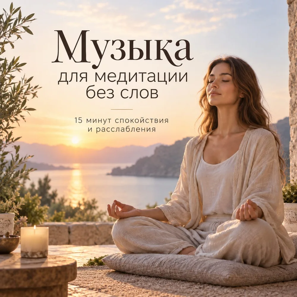 Обложка: музыкальный трек «Музыка для медитации без слов – 15 минут спокойствия и расслабления» – Аурафон