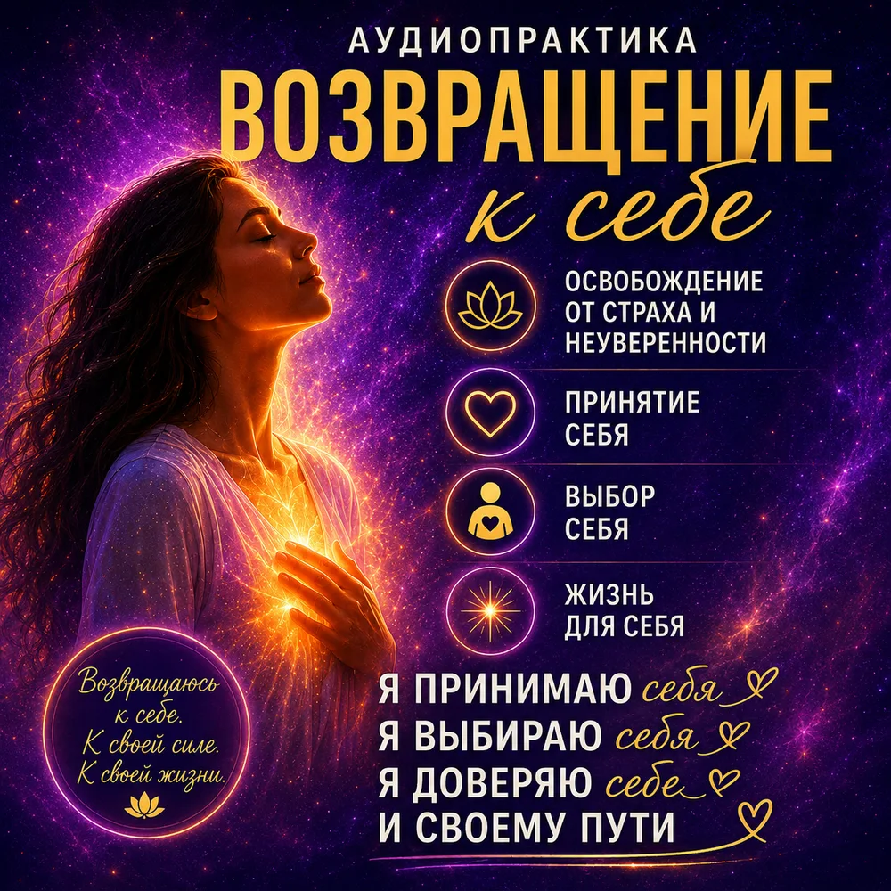 Обложка аудиопрактики «Возвращение к себе.» – Шабарова Ольга