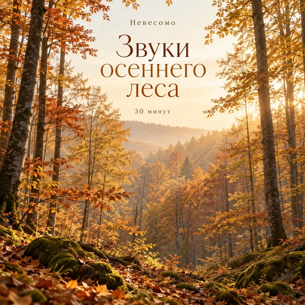 Обложка: музыкальный трек «Звуки осеннего леса» – Невесомо