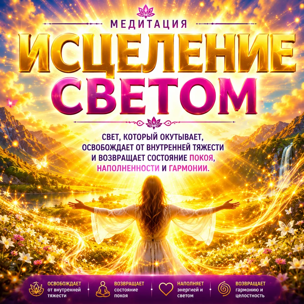 Обложка аудиопрактики «Медитация "Исцеление светом"» – Шабарова Ольга
