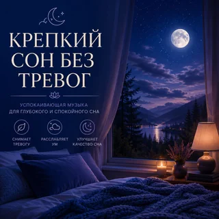 Обложка аудиопрактики «Крепкий сон без тревог» – Аурафон