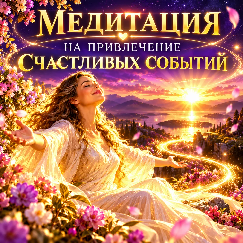 Обложка аудиопрактики «Медитация на привлечение счастливых событий» – Шабарова Ольга