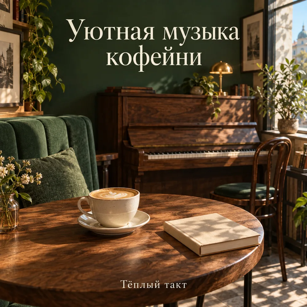 Обложка: музыкальный альбом «Уютная музыка кофейни» – Тёплый такт