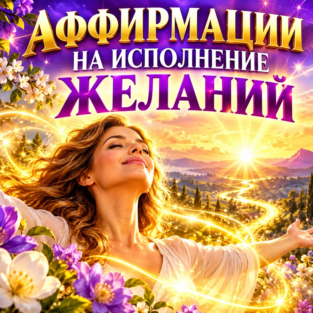 Обложка аудиопрактики «Аффирмации на исполнение желаний» – Шабарова Ольга