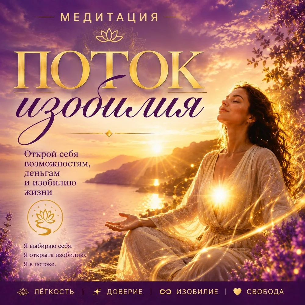 Обложка аудиопрактики «Поток  Изобилия» – Шабарова Ольга