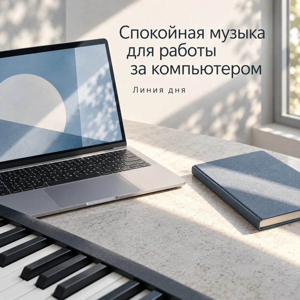 Обложка: музыкальный альбом «Спокойная музыка для работы за компьютером» – Линия дня