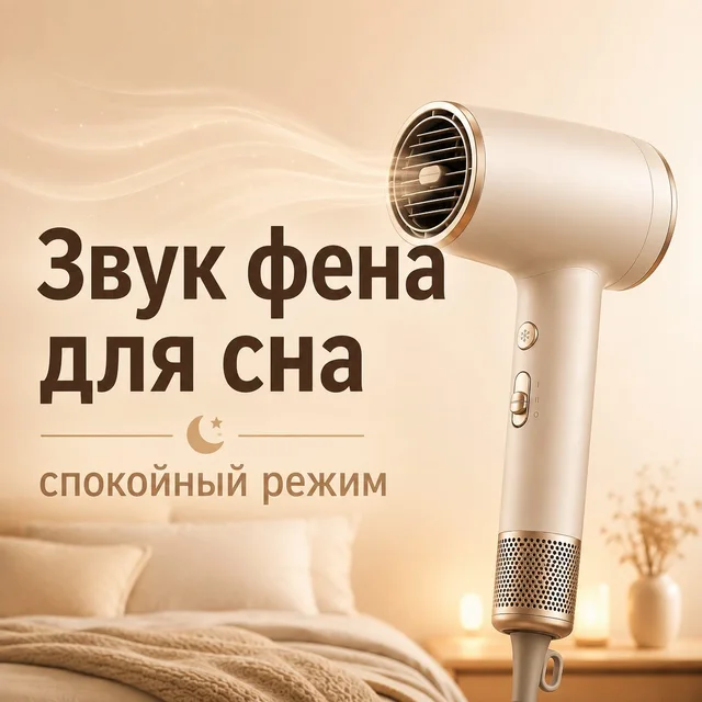 Звук фена для сна – спокойный режим