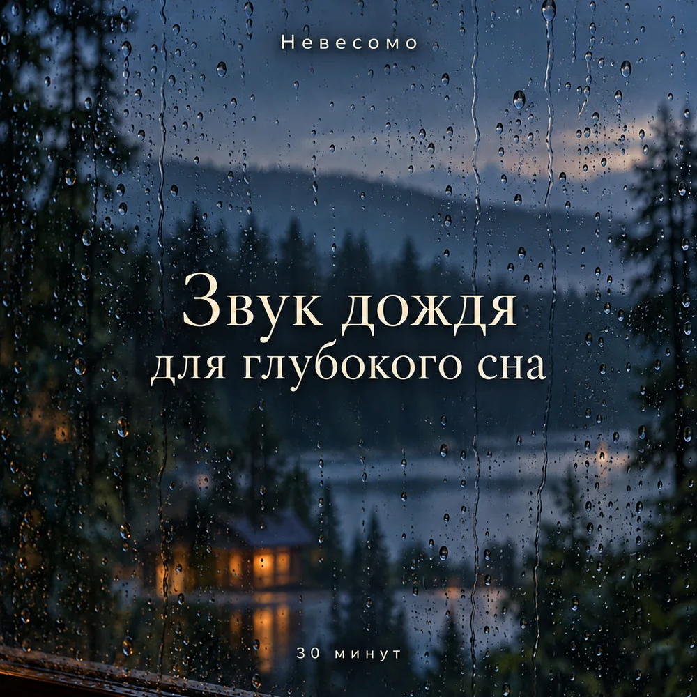 Обложка: музыкальный трек «Звук дождя для глубокого сна» – Невесомо