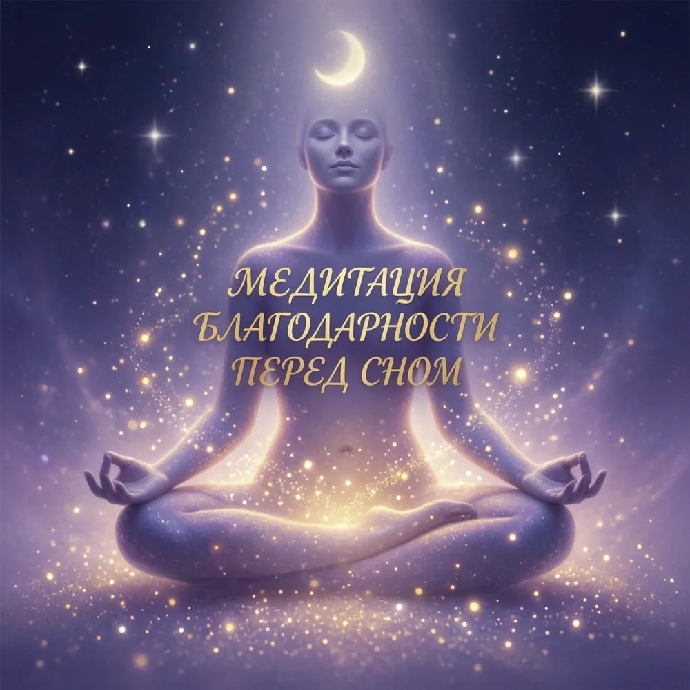 Обложка аудиопрактики «Медитация благодарности перед сном» – Марина Варгола