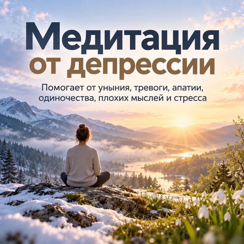 Обложка аудиопрактики «Медитация от депрессии» – Сергей Петров