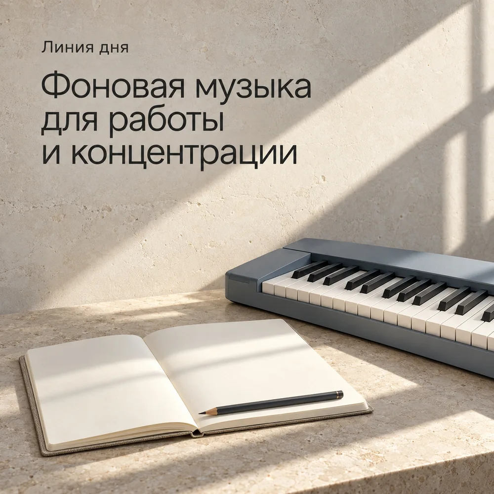Обложка: музыкальный альбом «Фоновая музыка для работы и концентрации» – Линия дня