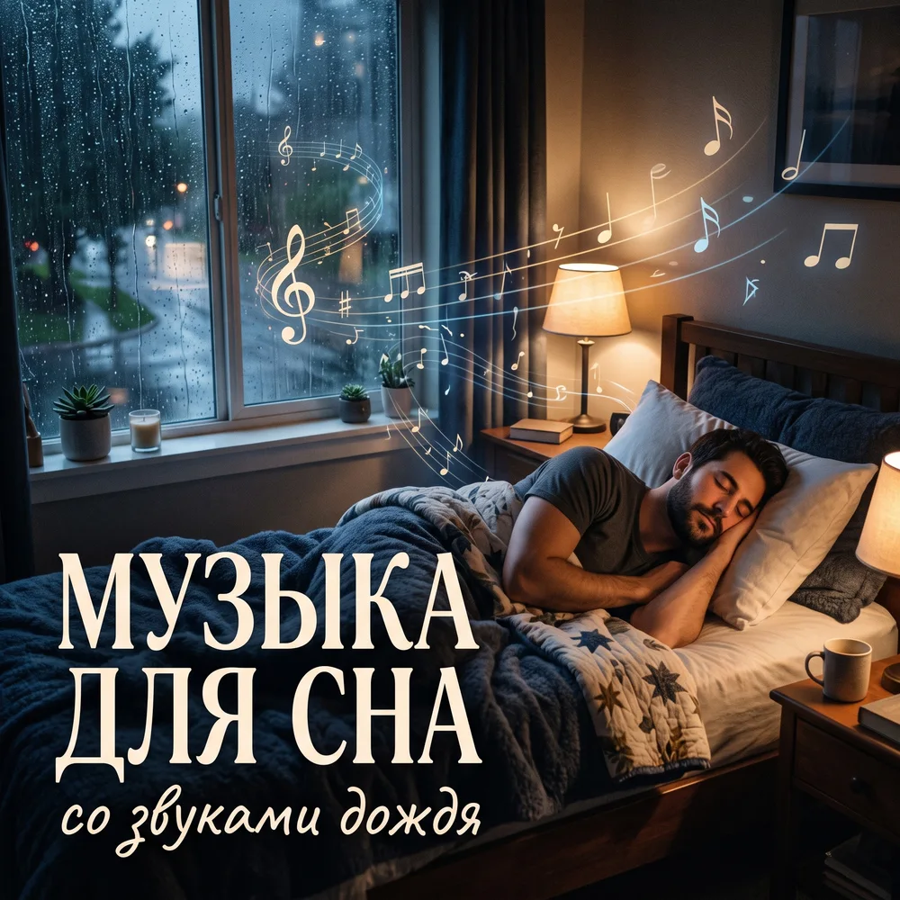 Обложка: музыкальный альбом «Музыка для сна со звуками дождя» – Настольная лампа