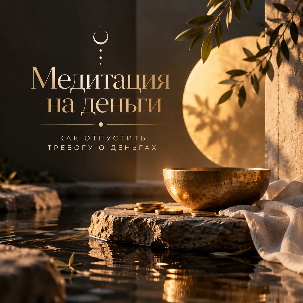 Обложка аудиопрактики «Медитация на деньги: отпустить тревогу о деньгах» – Лара Ларина