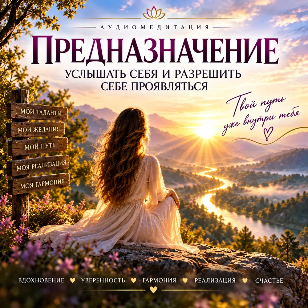 Обложка аудиопрактики «Предназначение - как найти себя» – Шабарова Ольга